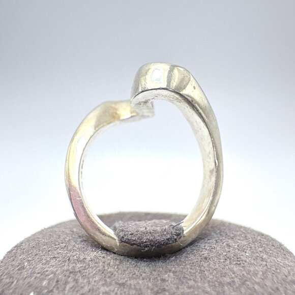 VTG Solid Sterling Silver 925 Freeform Abstract Design Band Ring Size 7.25 - Picture 4 of 8